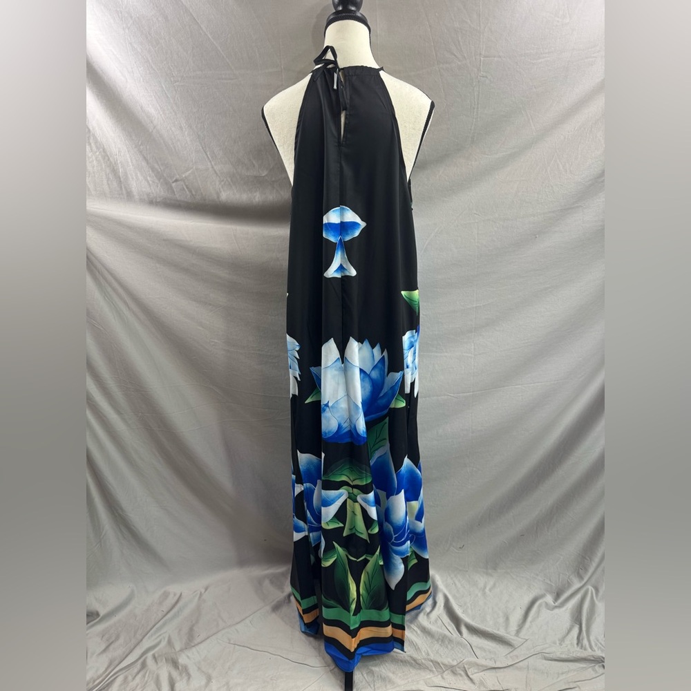 LAST ONE 🔥 Floral Print Halter Sleeveless Maxi  Dress - Picture 8 of 8